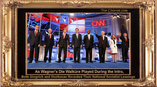 As Wagner's Die Walk&uuml;re played during the intro, both Gingrich and Huntsman revealed their National Socialist leanings