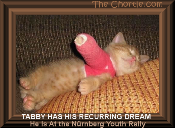 Tabby has his recurring dream he is at the N&uuml;rnberg youth rally.
